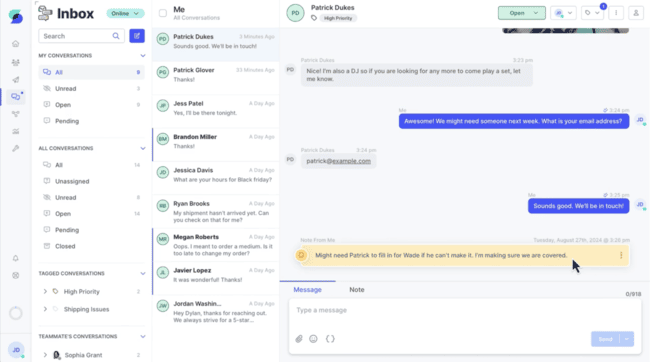 SlickText inbox