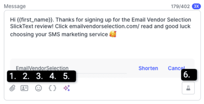 SlickText message writing tools