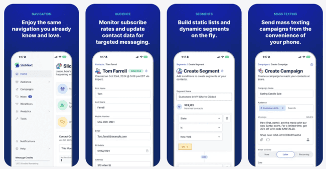SlickText mobile app