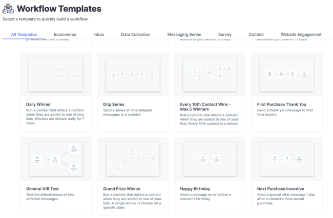SlickText workflow templates