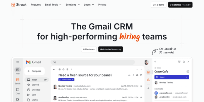 Streak CRM for Google Workspace