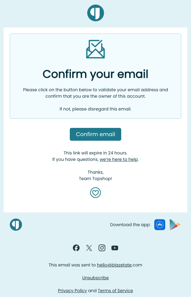 Stripo email confirmation template for ecommerce industry