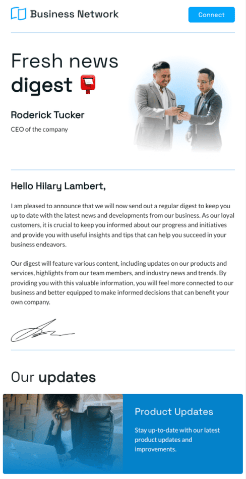 Stripo template business newsletter