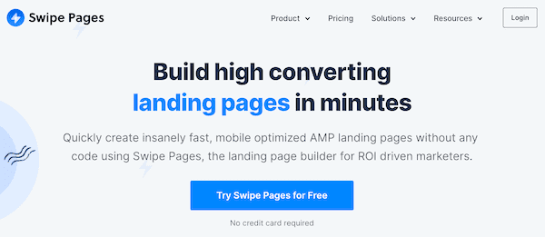 Swipe Pages un gran creador de landing pages