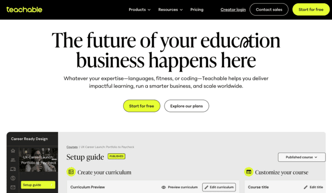 Teachable online course platform review LMS
