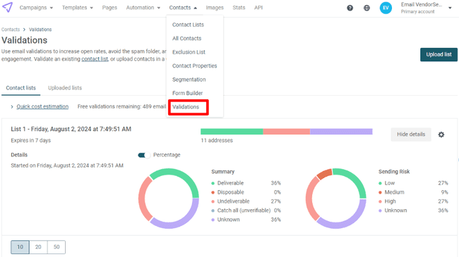 validaciones de correo electrónico de Mailjet
