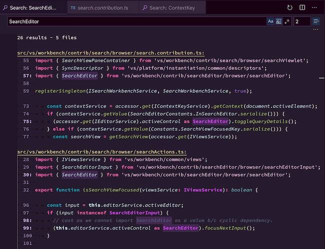 Visual Studio code html editor interface