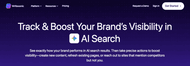 Writesonic ChatGPT alternative AI Search Visibility Tracking