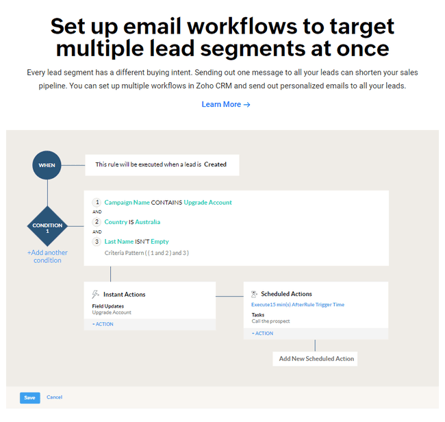 Zoho CRM marketing automation