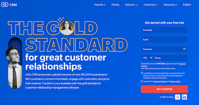 Zoho CRM para email marketing