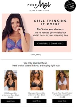 abandonned cart eCommerce example pourmoi