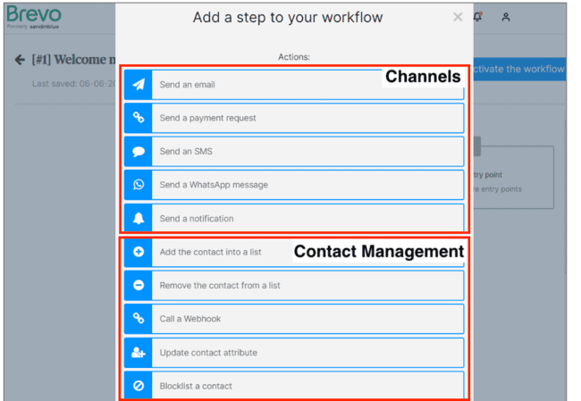 adding steps automation workflow Brevo review