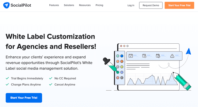 agencia de redes sociales SaaS socialpilot