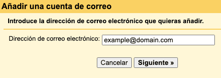 añadir el correo electrónico al servidor SMTP de Gmail