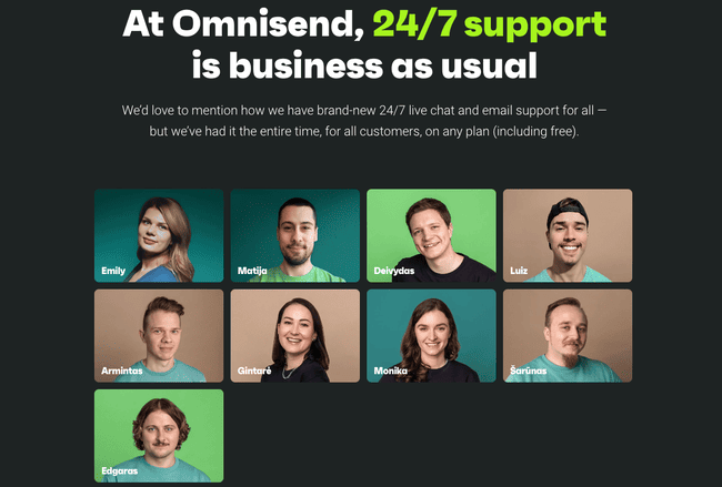 atención al cliente de Omnisend