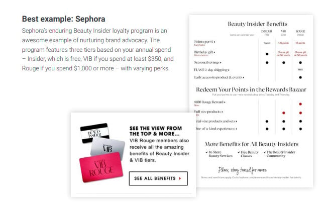 Sephora beauty insider loyalty program example