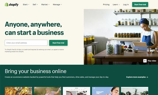 plataforma de ecommerce shopify