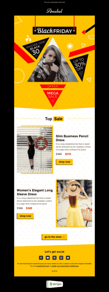 black friday promotional email template