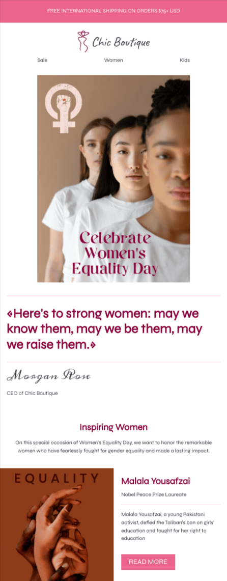 celebration day event email template