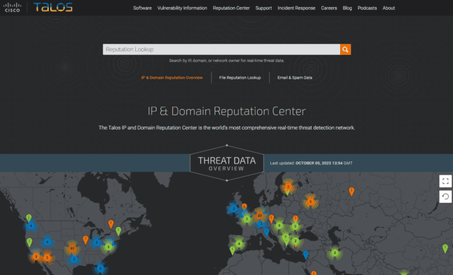 centro de reputación de IP y dominio de Talos