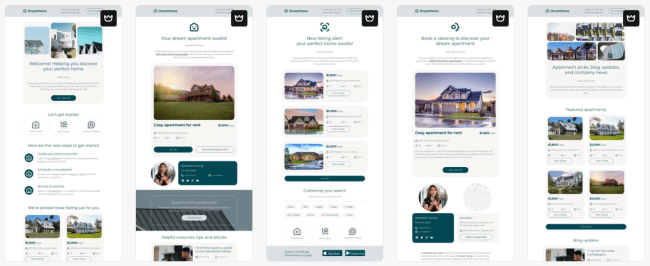 combinación de plantillas de email inmobiliario