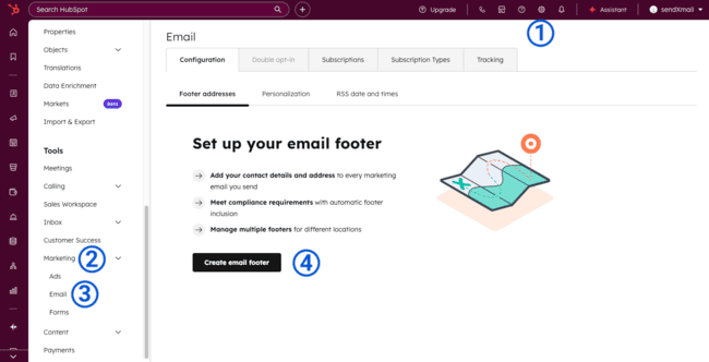 configure sending domain on Hubspot