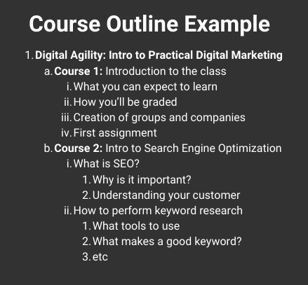 Online Course Outline Example