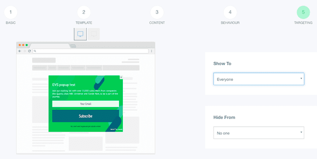 creador de ventanas emergentes del software de correo electrónico SendX cbd