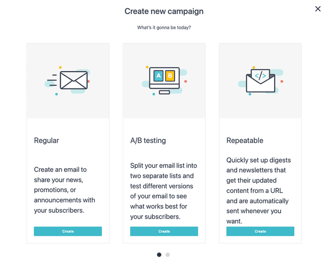crear nuevas campañas en Moosend