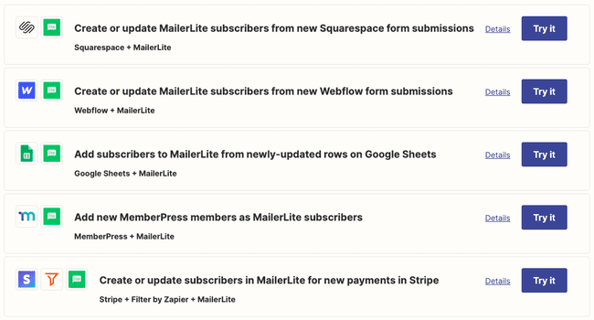 create an email list using Zapier Zaps