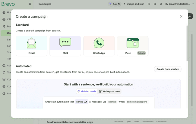 creating and sending emails with Brevo