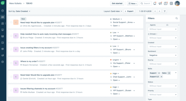 crm tickets page for interacting with prospects