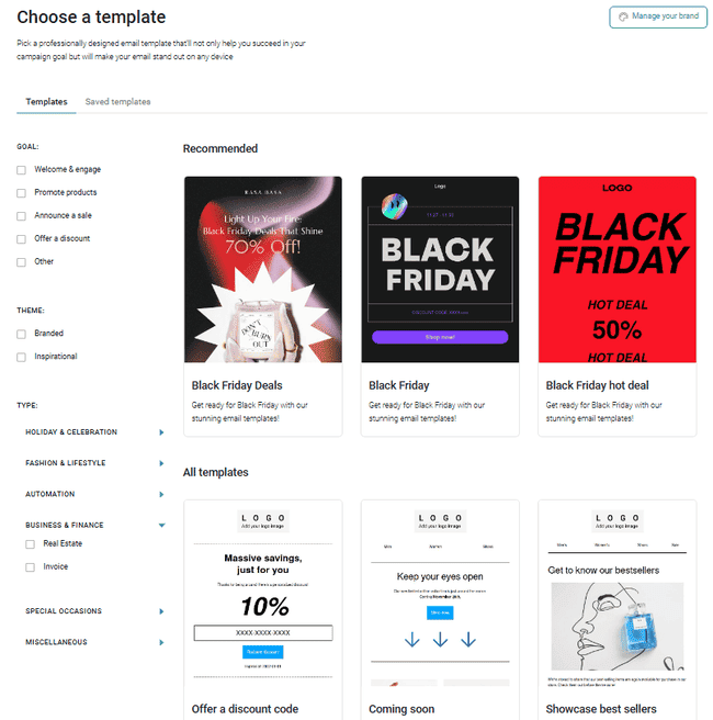 ecommerce email templates in Omnisend