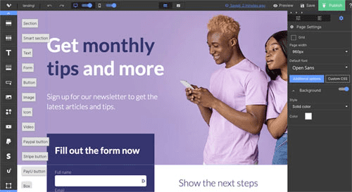 editor de landing pages landingi