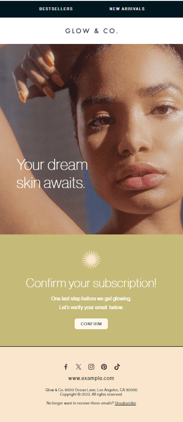 ejemplo de plantilla de newsletter con imágenes Beefree