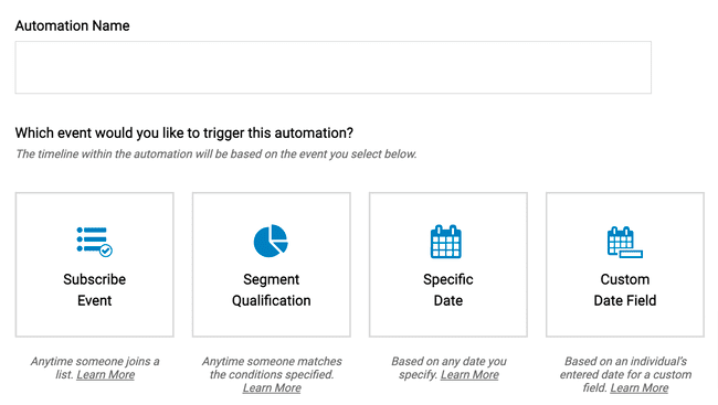 email automation triggers in iContact software
