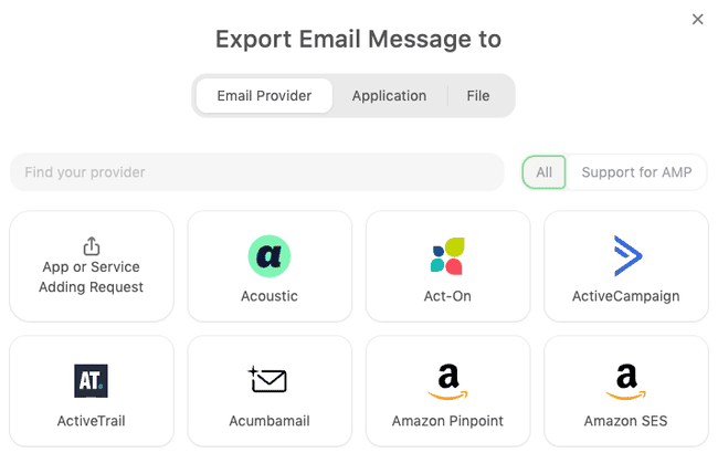 email providers integrated with Stripo