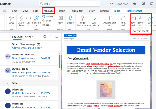 exportar una plantilla de Outlook a tu propio dispositivo