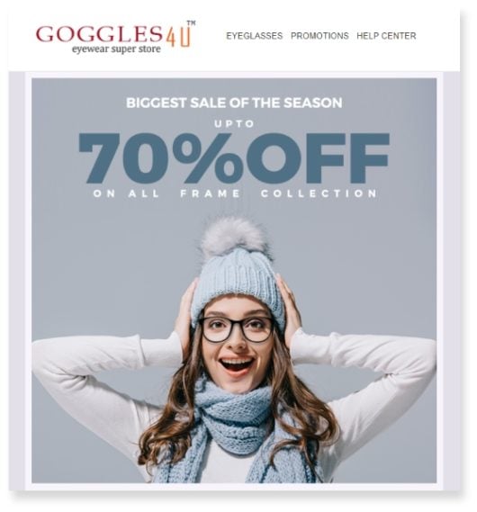 fashion email marketing goggles for you promotion