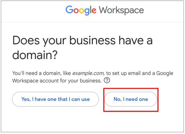 getting a new custom domain in Google Workspace Account