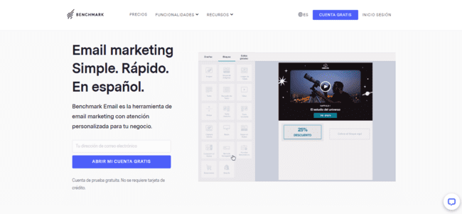 herramienta para enviar newsletters de Benchmark