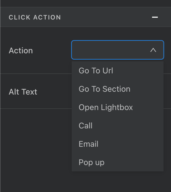 image action options