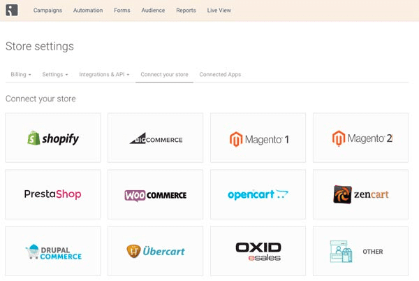 integraciones de Omnisend tiendas de comercio electrónico de cannabis