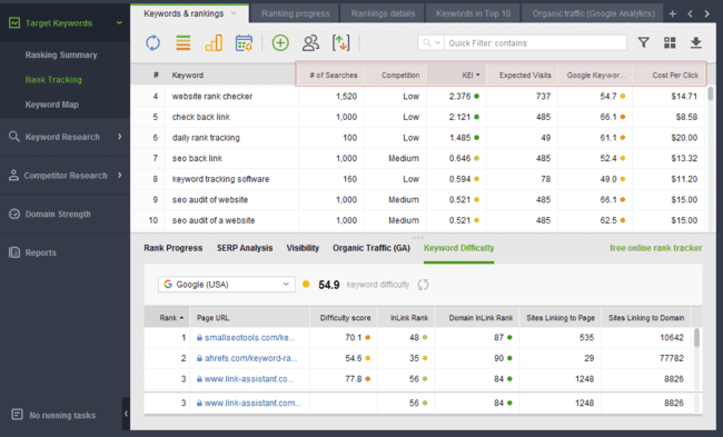 keywords and rankings in SEO PowerSuite