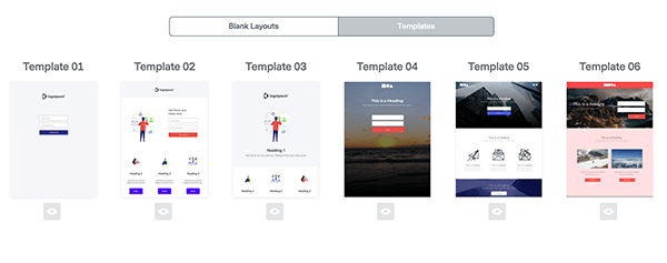 benchmark landing page templates