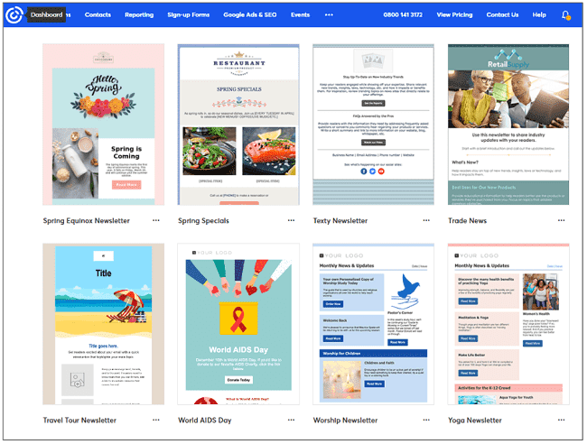 nieuwsbrief templates van Constant Contact