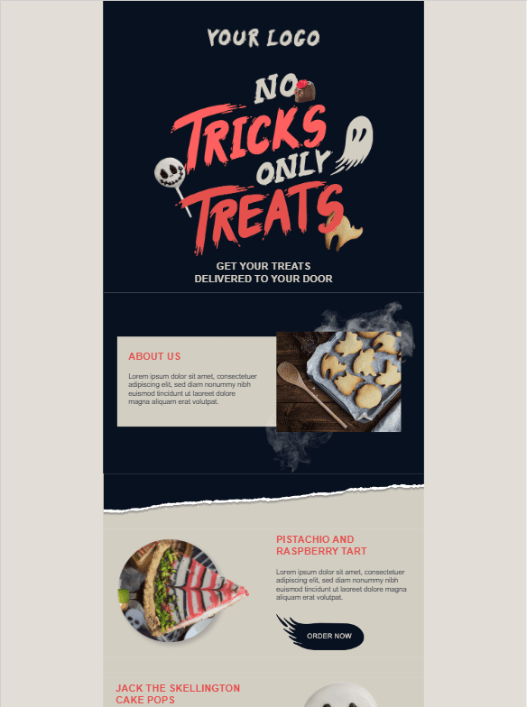 no tricks only treats Outlook template
