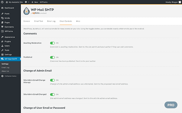 panel smtp de wp mail