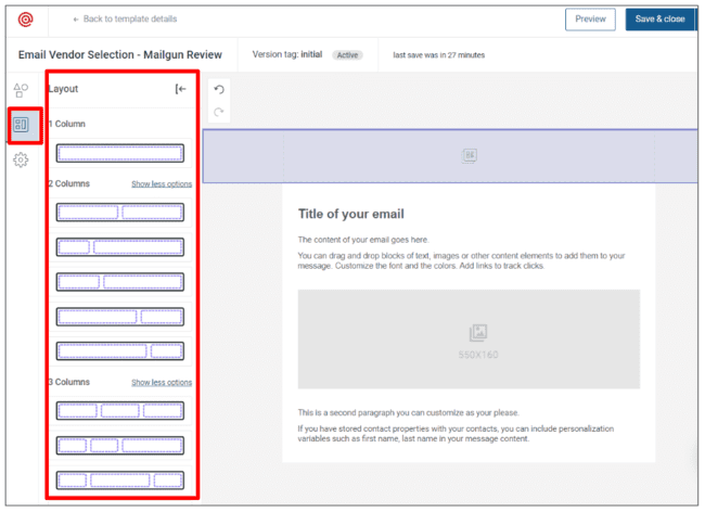 personalizar diseños en el editor de email transaccional de Mailgun