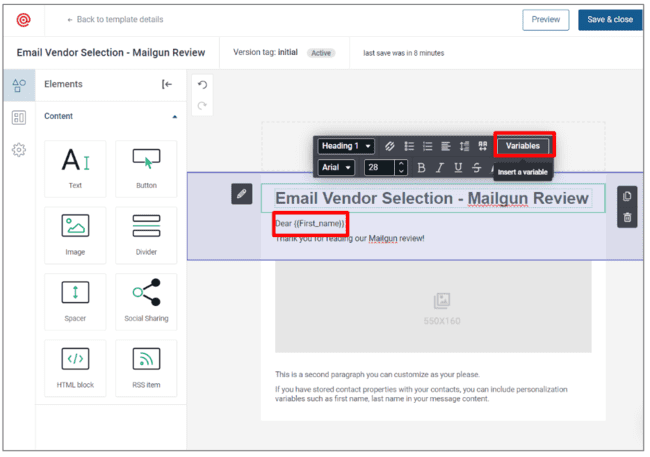 personalizar un email transaccional en Mailgun